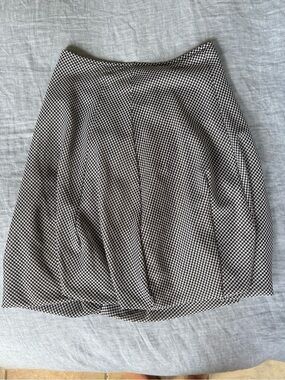 Junya Watanabe Black and White Houndstooth A-Line Skirt